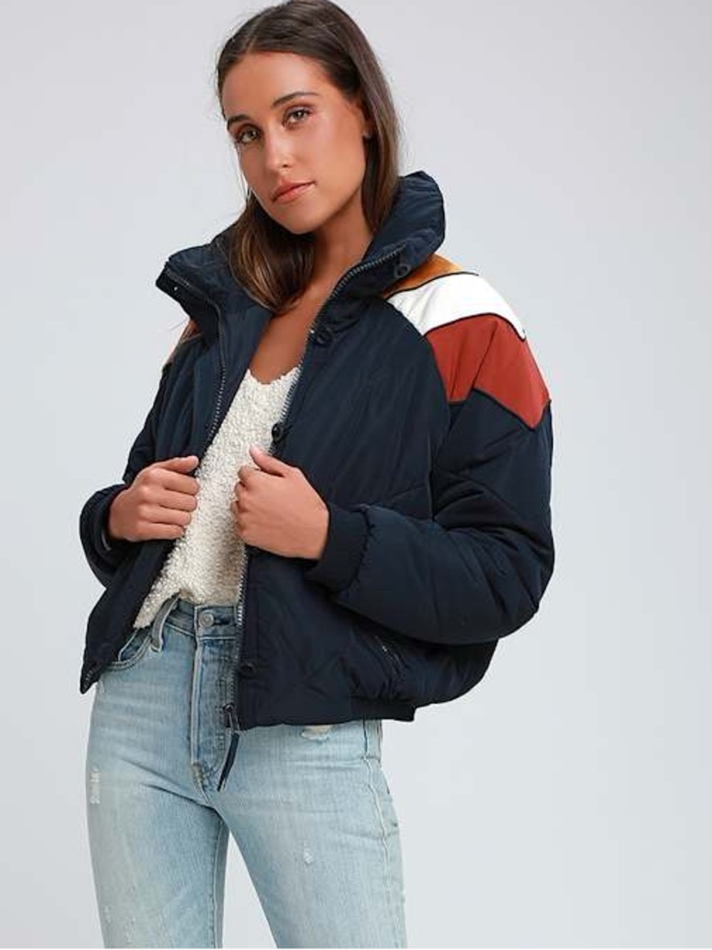 Free People Heidi Ski Cropped Puffer Jacket Size Small - Picture 2 of 11